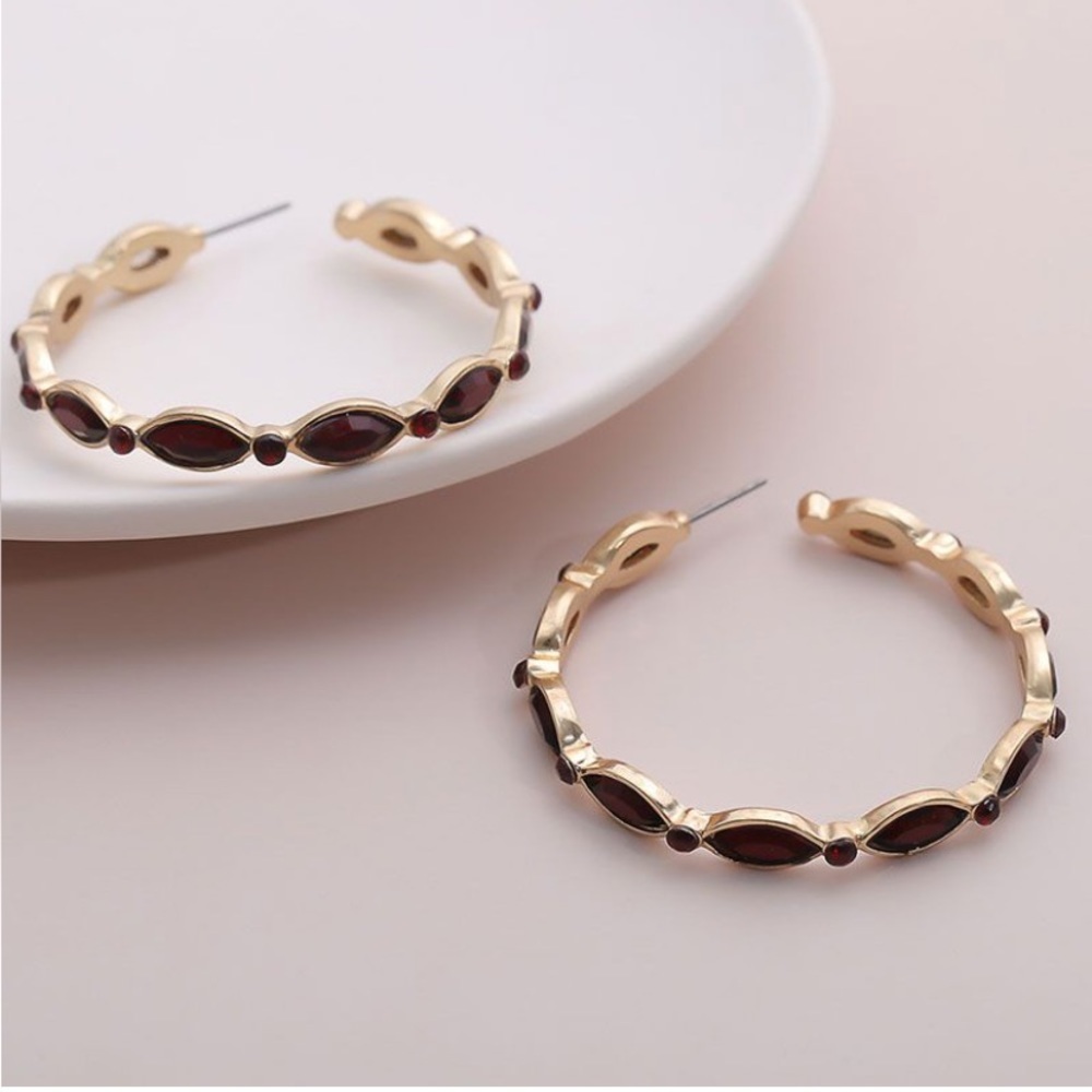 Rhinestone Hoop Earrings